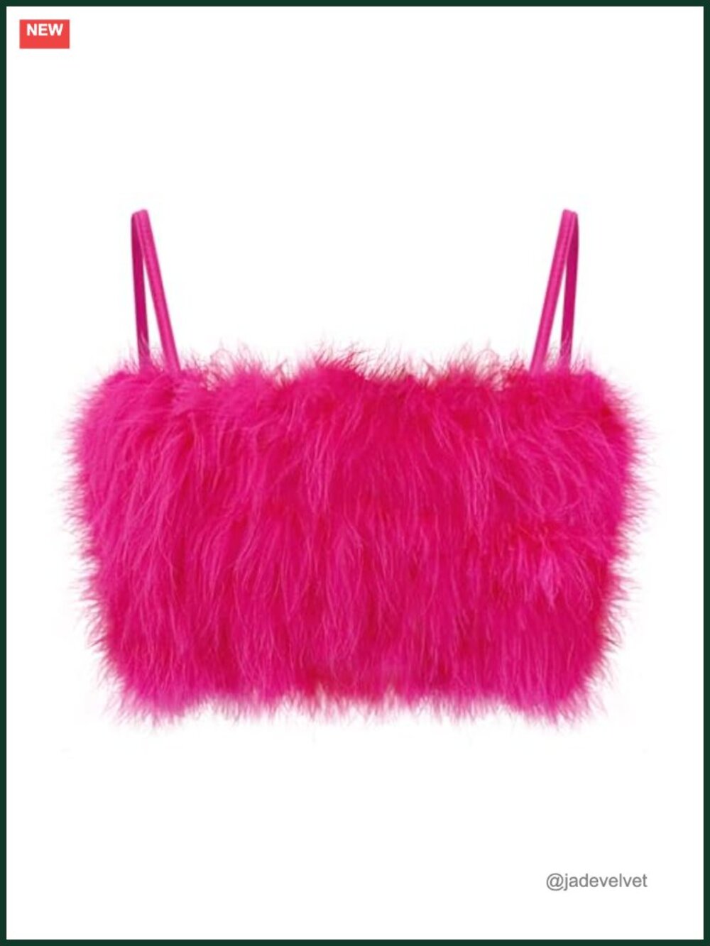 Faux Fur Crop Top Spaghetti Strap Strappy Cami Rave Concert Party